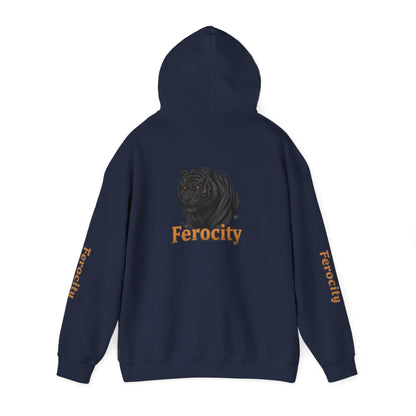 Ferocity Panther Hoodie — Black Big Cat Graphic Hooded Sweatshirt