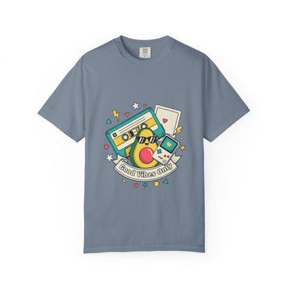 Good Vibes Only T-Shirt — Retro Cassette & Emojis Graphic Tee