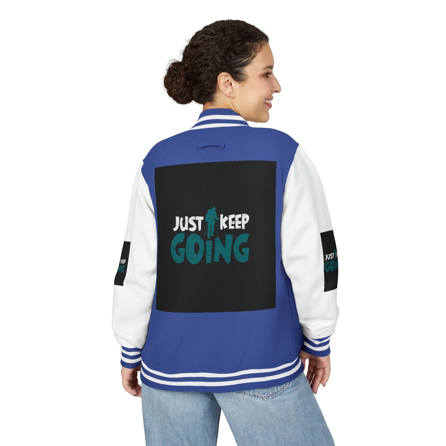 Letterman Jacket — "Just Keep Going" Motivational Varsity Jacket