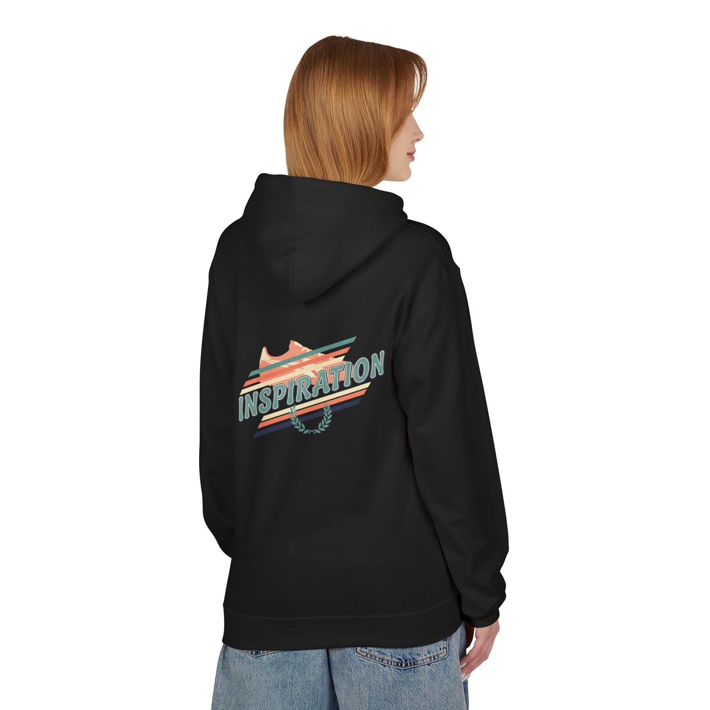 Inspiration Retro Stripe Hoodie — Motivational Pullover for Creatives