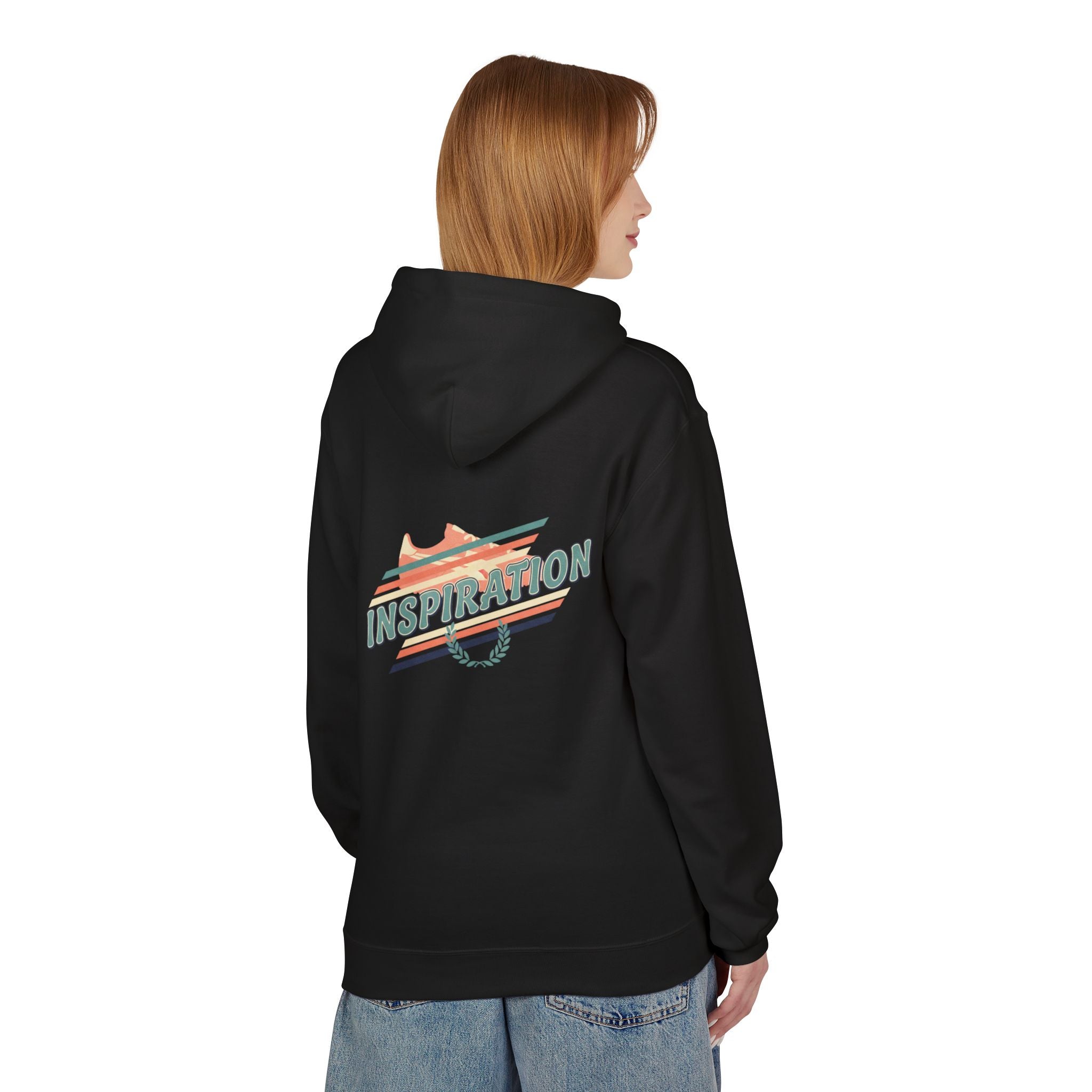 Inspiration Retro Stripe Hoodie — Motivational Pullover for Creatives