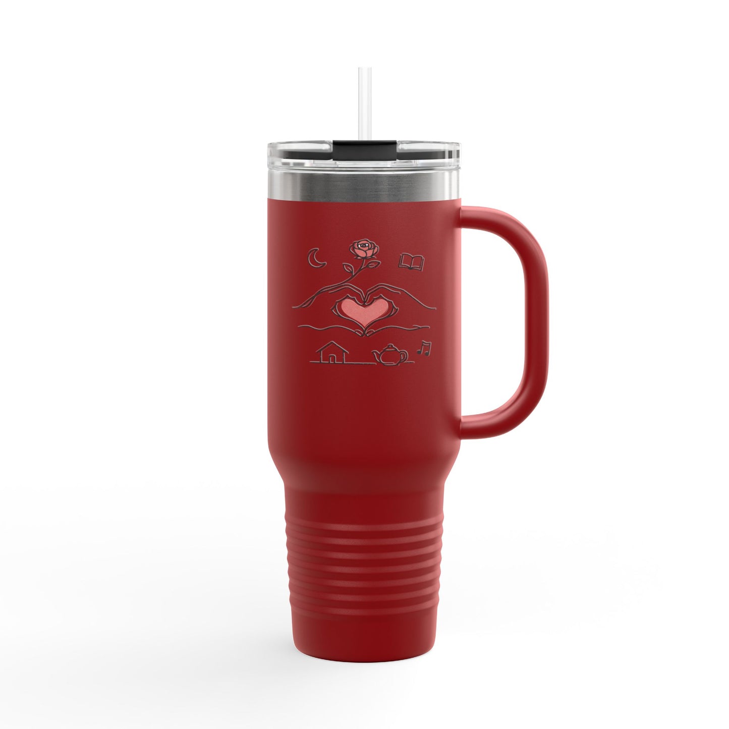 40oz Insulated Travel Mug — Heart & Home Sketch Design