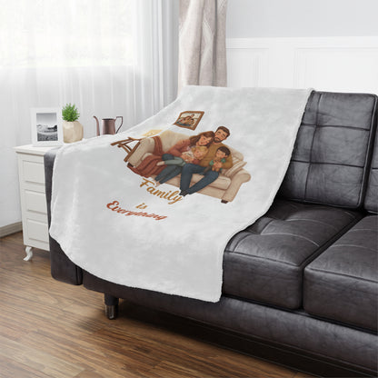 Family Cozy Minky Blanket — Personalized Illustrated Family Sofa Throw