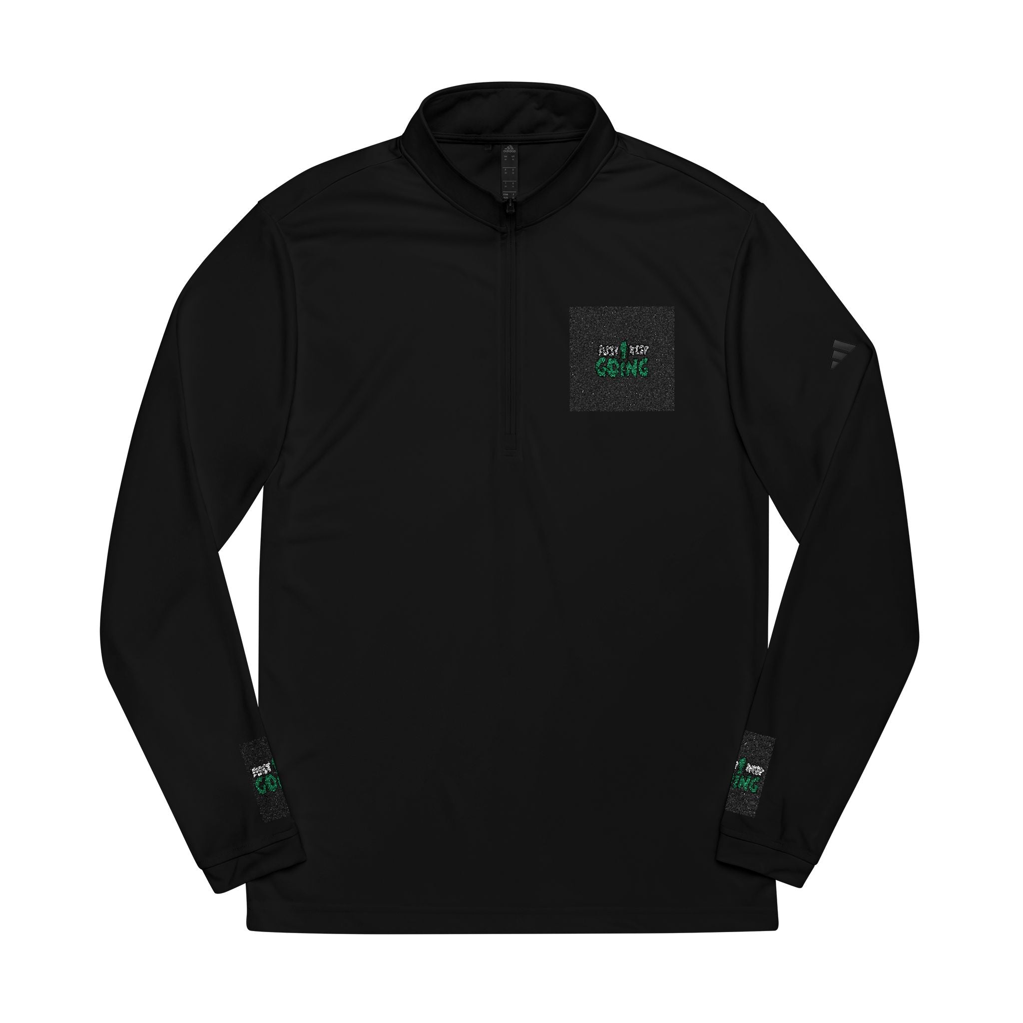 Embroidered Quarter-Zip Pullover — White Athletic Adidas Design
