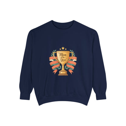 Sweatshirt — "Mom of the Year" Trophy Graphic Crewneck