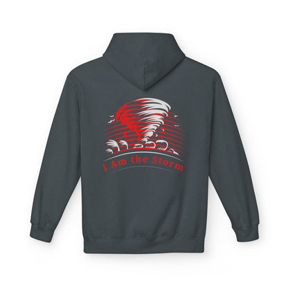 I Am the Storm Hoodie — Red Tornado Graphic Hoodie