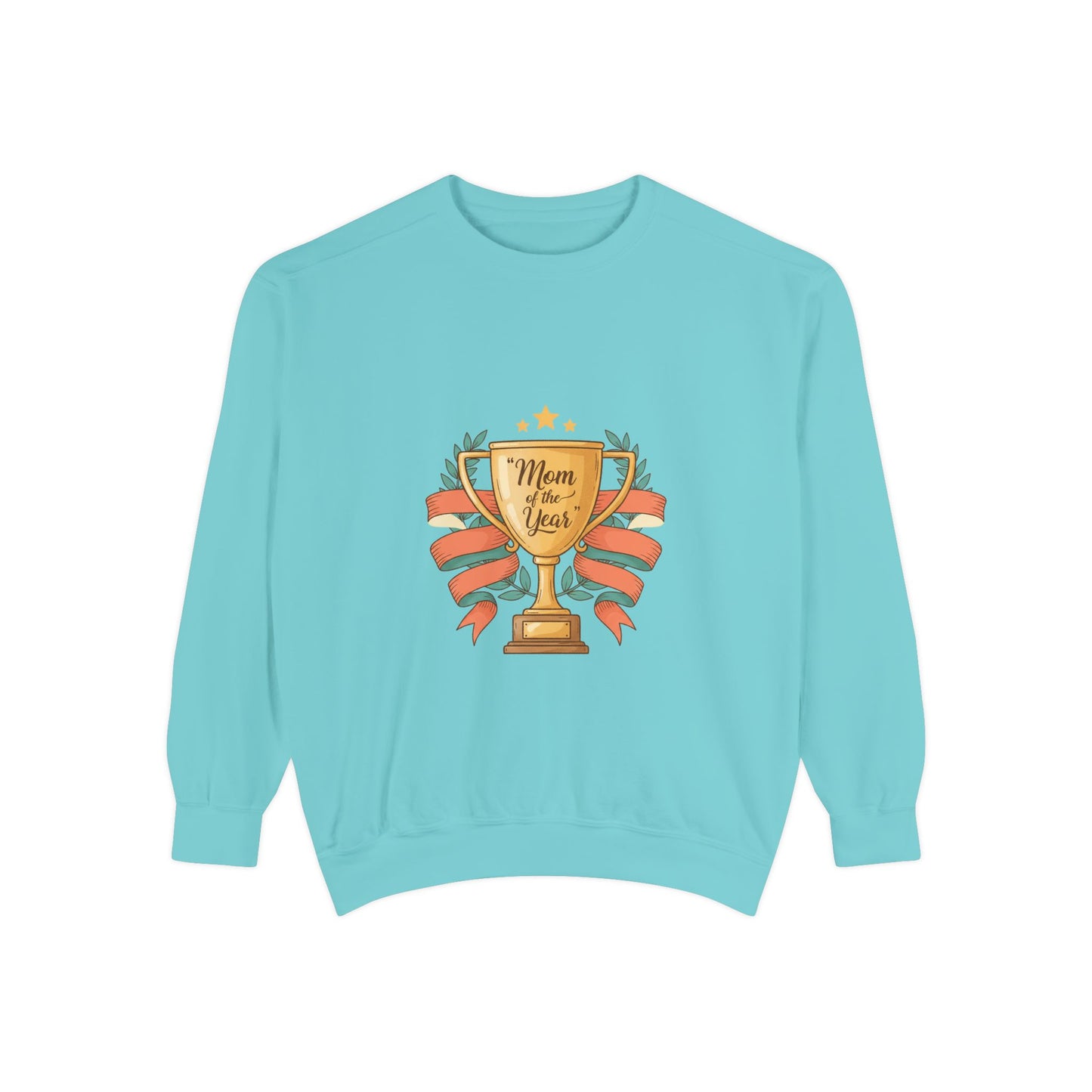 Sweatshirt — "Mom of the Year" Trophy Graphic Crewneck