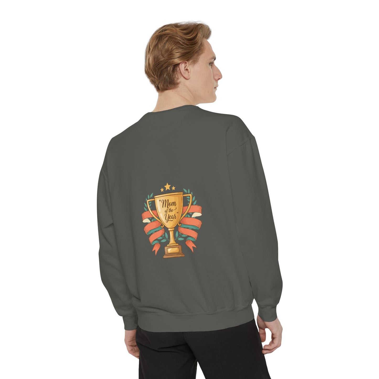Sweatshirt — "Mom of the Year" Trophy Graphic Crewneck