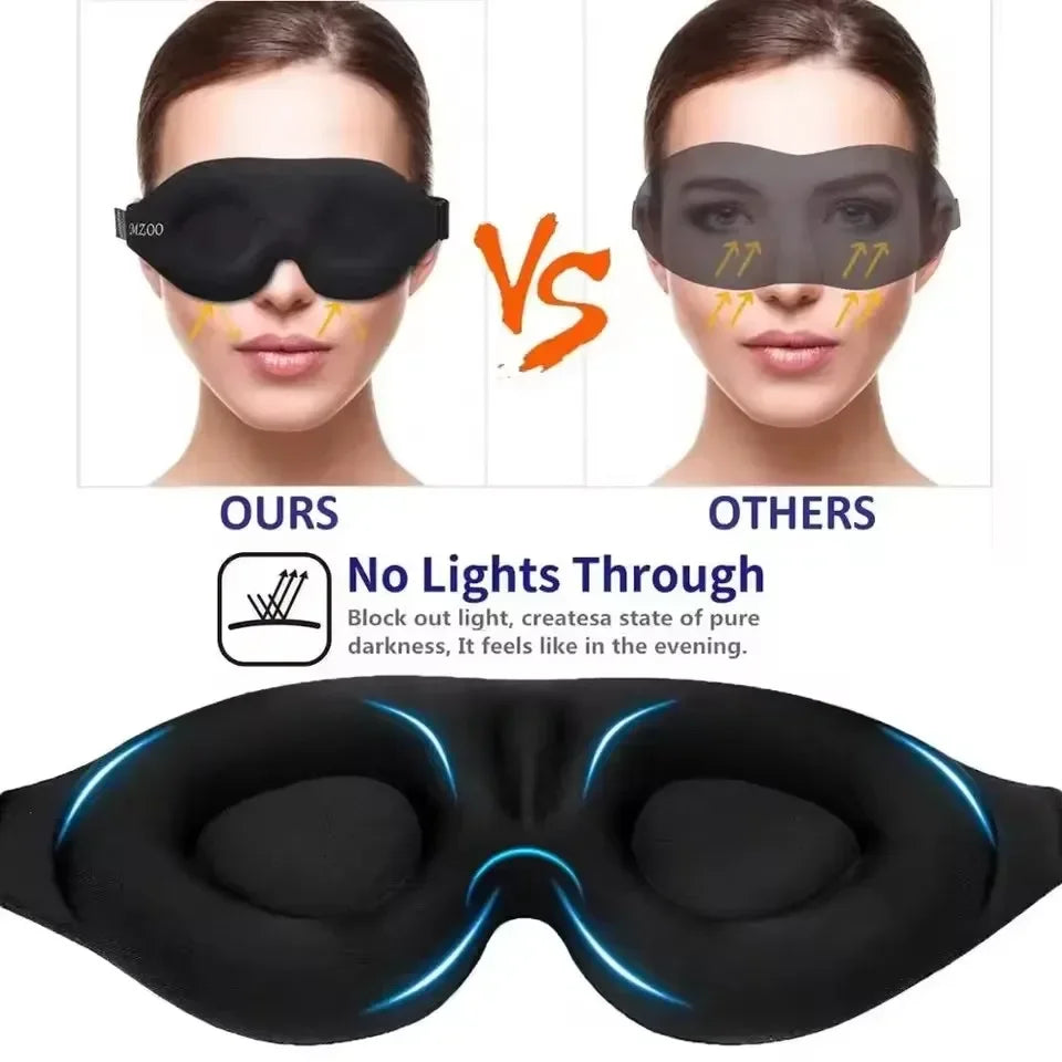 3D Eye Mask Adjustable Suitable for Men and Women with No Pressure on the Eyes Breathable and Light Blocking Eye Mask Black - Merit Sell