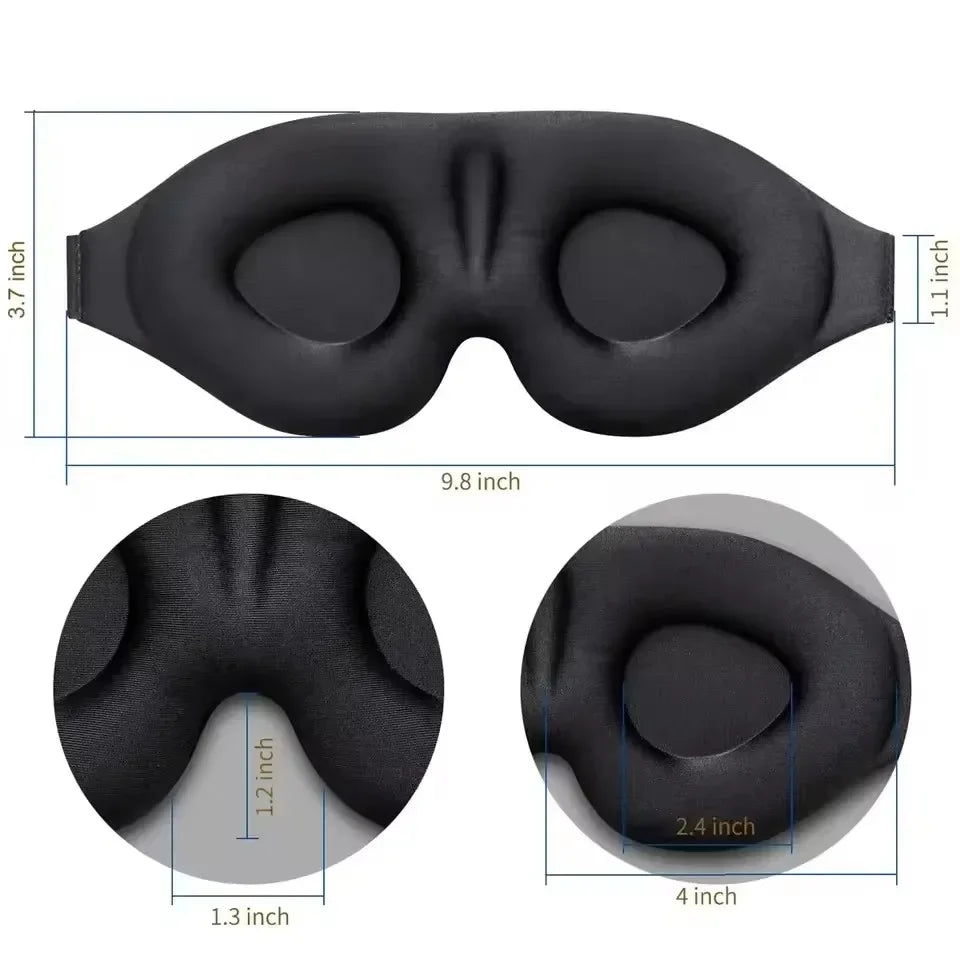 3D Eye Mask Adjustable Suitable for Men and Women with No Pressure on the Eyes Breathable and Light Blocking Eye Mask Black - Merit Sell