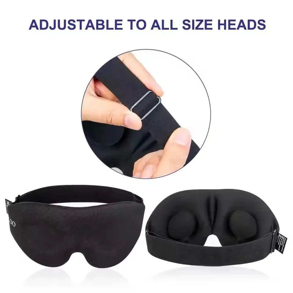 3D Eye Mask Adjustable Suitable for Men and Women with No Pressure on the Eyes Breathable and Light Blocking Eye Mask Black - Merit Sell