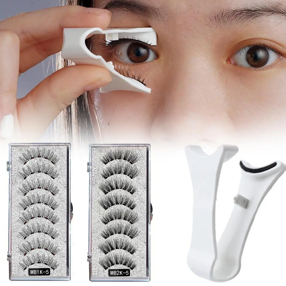 3D Natural Magnetic Eyelashes,With 5 Magnetic Lashes Shipping Box Eyelashes Handmade False Gift Reusable Support Drop Magne T6N2 - Merit Sell