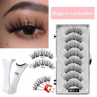 3D Natural Magnetic Eyelashes,With 5 Magnetic Lashes Shipping Box Eyelashes Handmade False Gift Reusable Support Drop Magne T6N2 - Merit Sell