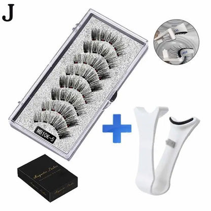 3D Natural Magnetic Eyelashes,With 5 Magnetic Lashes Shipping Box Eyelashes Handmade False Gift Reusable Support Drop Magne T6N2 - Merit Sell