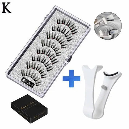 3D Natural Magnetic Eyelashes,With 5 Magnetic Lashes Shipping Box Eyelashes Handmade False Gift Reusable Support Drop Magne T6N2 - Merit Sell