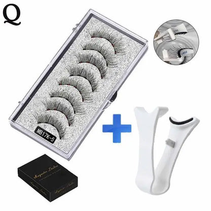 3D Natural Magnetic Eyelashes,With 5 Magnetic Lashes Shipping Box Eyelashes Handmade False Gift Reusable Support Drop Magne T6N2 - Merit Sell