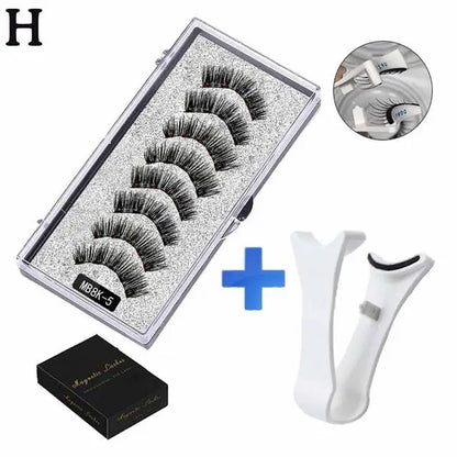 3D Natural Magnetic Eyelashes,With 5 Magnetic Lashes Shipping Box Eyelashes Handmade False Gift Reusable Support Drop Magne T6N2 - Merit Sell