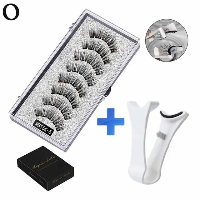 3D Natural Magnetic Eyelashes,With 5 Magnetic Lashes Shipping Box Eyelashes Handmade False Gift Reusable Support Drop Magne T6N2 - Merit Sell