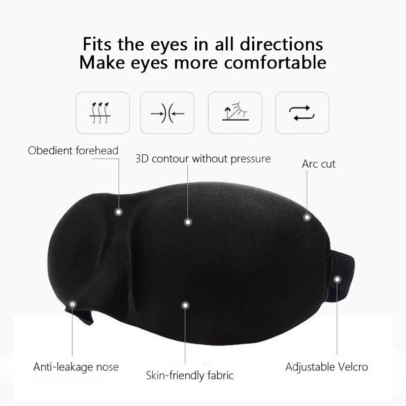 3D Sleep Mask Natural Sleeping Eye Mask Eyeshade Cover Shade Eye Patch Women Men Soft Portable Blindfold Travel Eyepatch - Merit Sell