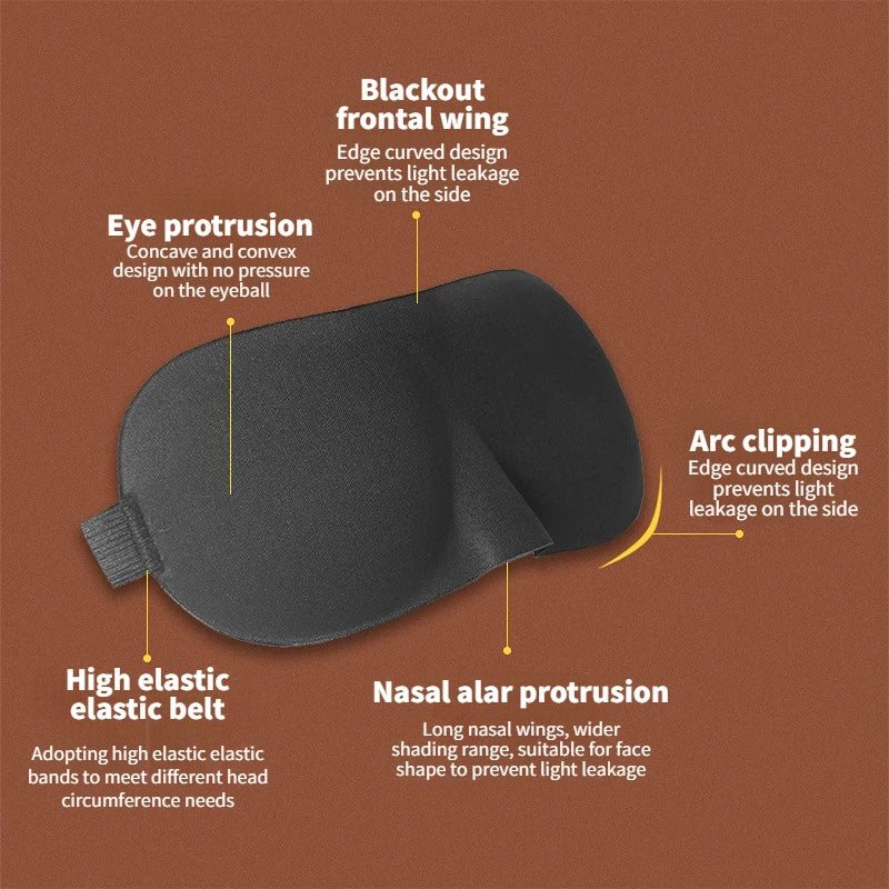 3D Sleep Mask Natural Sleeping Eye Mask Eyeshade Cover Shade Eye Patch Women Men Soft Portable Blindfold Travel Eyepatch - Merit Sell