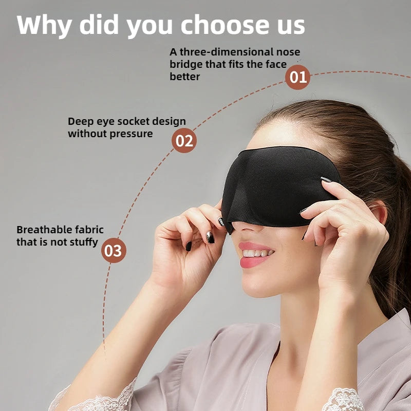 3D Sleep Mask Natural Sleeping Eye Mask Eyeshade Cover Shade Eye Patch Women Men Soft Portable Blindfold Travel Eyepatch - Merit Sell