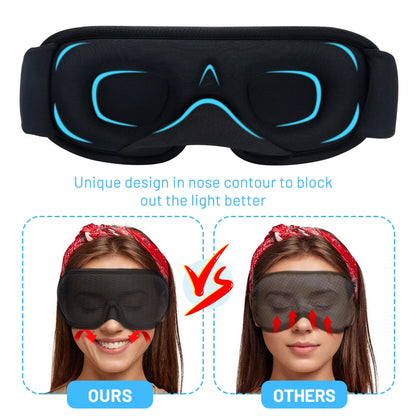 3D Sleeping Mask Block Out Light Sleep Mask For Eyes Soft Sleeping Aid Eye Mask for Travel Eyeshade Night Breathable Slaapmasker - Merit Sell
