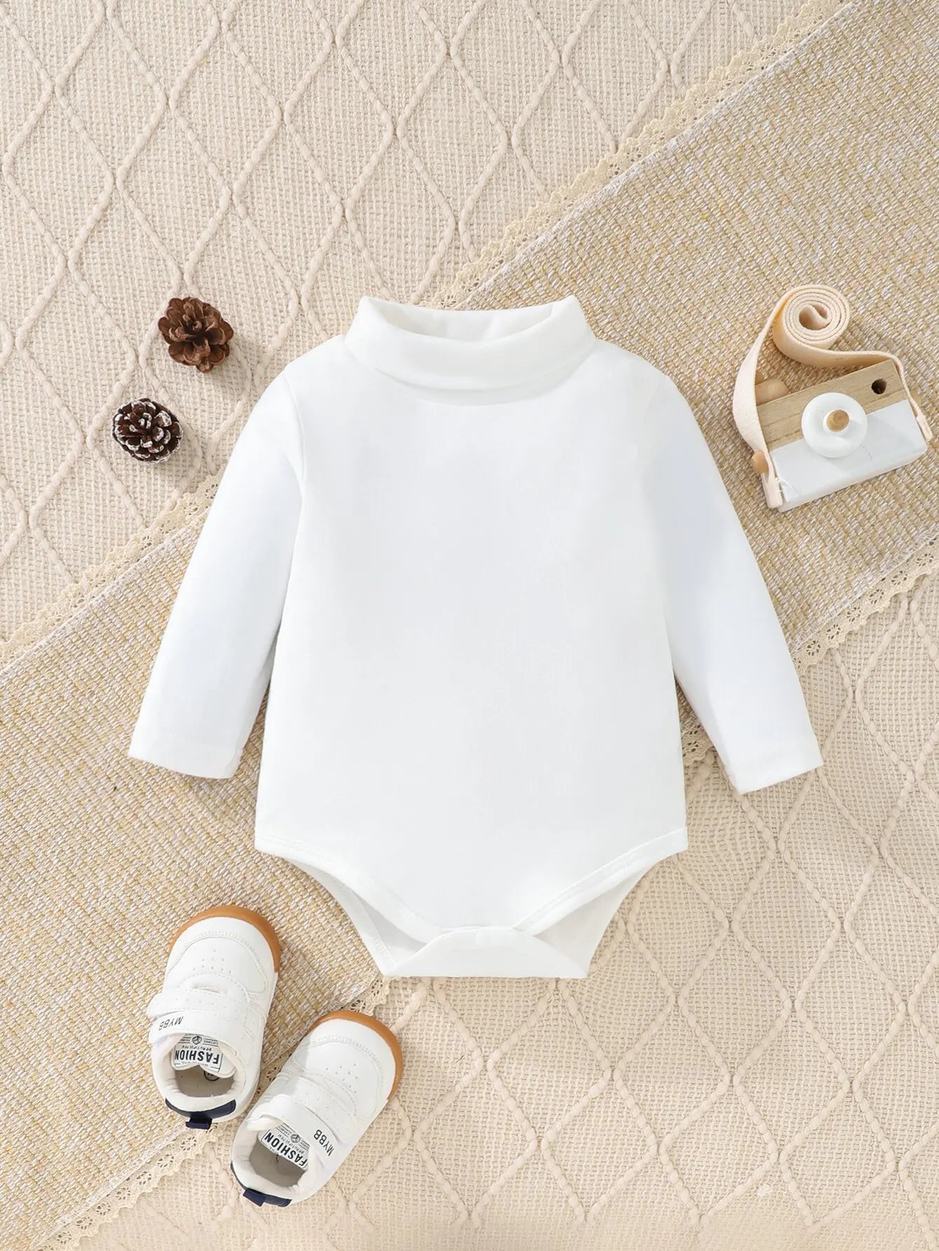 3Pairs/Lot Baby Girl Autumn And Winter Comfortable Warm Simple Solid Color Casual Velvet High Neck Long Sleeve Triangle Clothing - Merit Sell