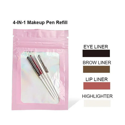 4 In 1 Makeup Pen Eyebrow Pencil Waterproof Drawing Eye Brow Long Lasting Easy Wear Eyeliner Eyebrow Pen Sweatproof Makeup Pen - Merit Sell