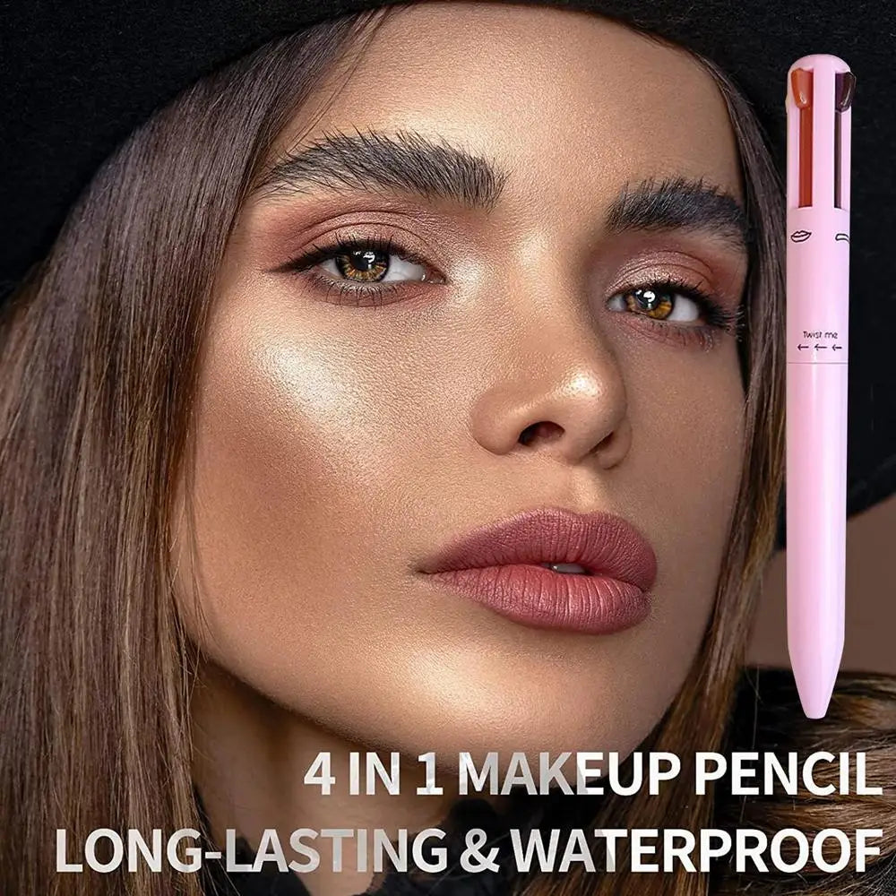 4 In 1 Makeup Pen Eyebrow Pencil Waterproof Drawing Eye Brow Long Lasting Easy Wear Eyeliner Eyebrow Pen Sweatproof Makeup Pen - Merit Sell