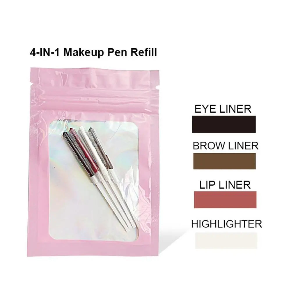 4 In 1 Makeup Pen Eyebrow Pencil Waterproof Drawing Eye Brow Long Lasting Easy Wear Eyeliner Eyebrow Pen Sweatproof Makeup Pen - Merit Sell