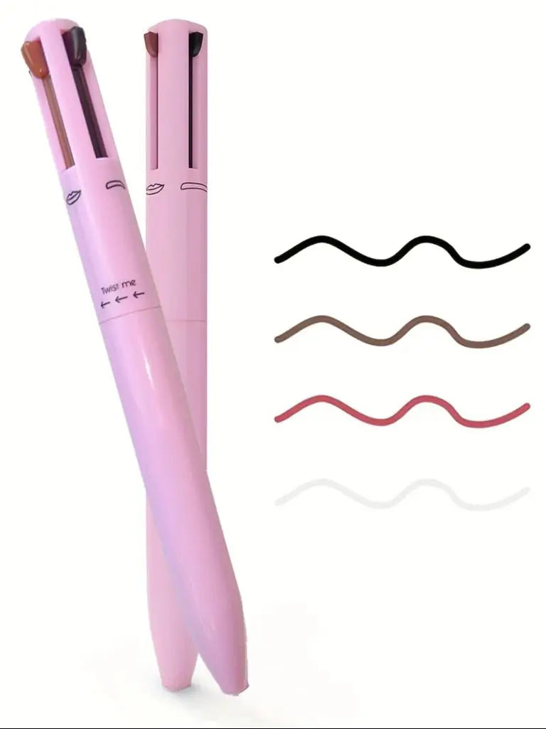 4-in-1 multi-functional lip liner, eyeliner and eyebrow pencil 4-color set - Merit Sell
