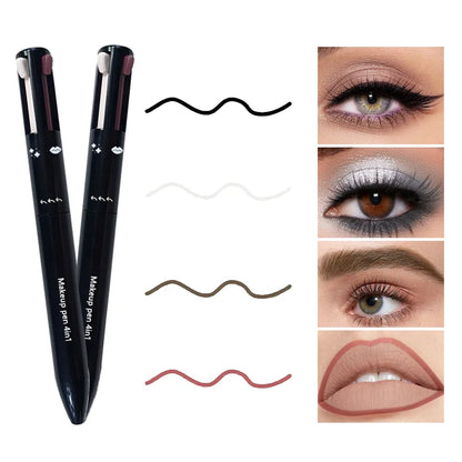 4-in-1 multi-functional lip liner, eyeliner and eyebrow pencil 4-color set - Merit Sell