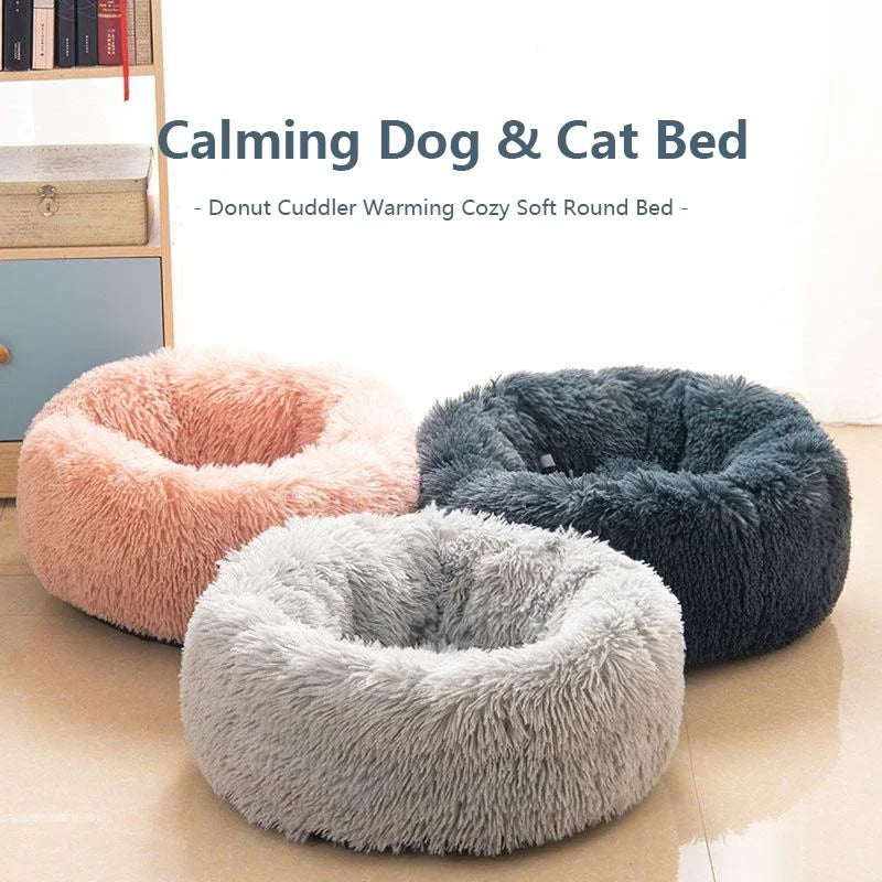 40-70cm Home Plush Pet Nest Super Soft Warm Detachable and Washable Round Pet Bed For Dog and Cat House Winter Warm Sleeping - Merit Sell