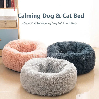 40-70cm Home Plush Pet Nest Super Soft Warm Detachable and Washable Round Pet Bed For Dog and Cat House Winter Warm Sleeping - Merit Sell