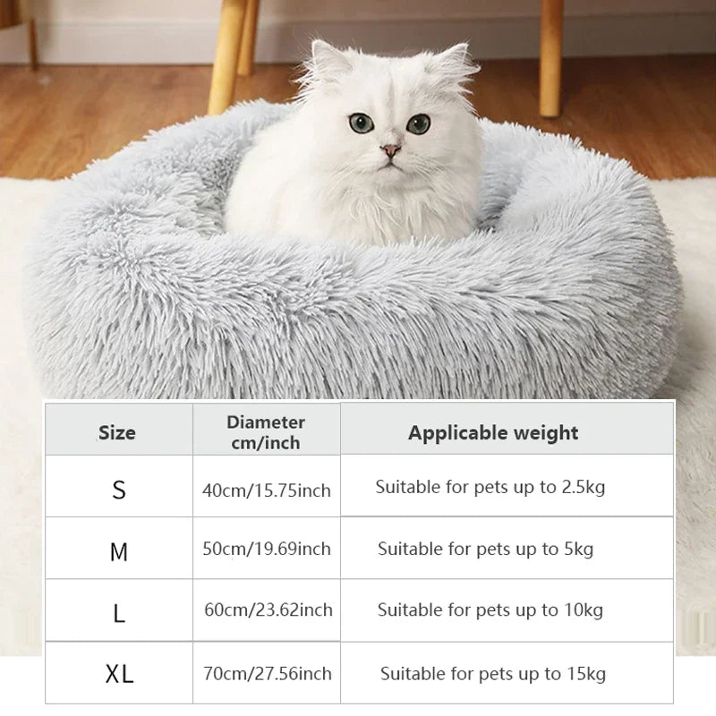 40-70cm Home Plush Pet Nest Super Soft Warm Detachable and Washable Round Pet Bed For Dog and Cat House Winter Warm Sleeping - Merit Sell