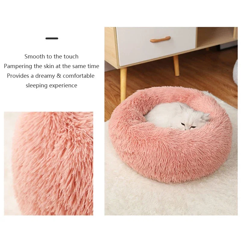 40-70cm Home Plush Pet Nest Super Soft Warm Detachable and Washable Round Pet Bed For Dog and Cat House Winter Warm Sleeping - Merit Sell