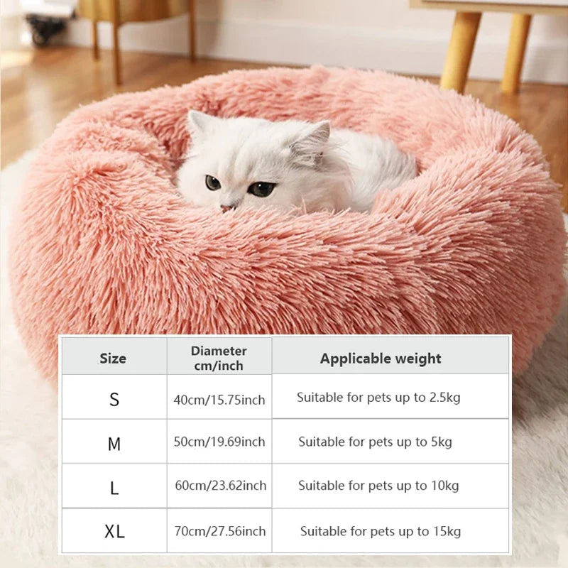 40-70cm Home Plush Pet Nest Super Soft Warm Detachable and Washable Round Pet Bed For Dog and Cat House Winter Warm Sleeping - Merit Sell