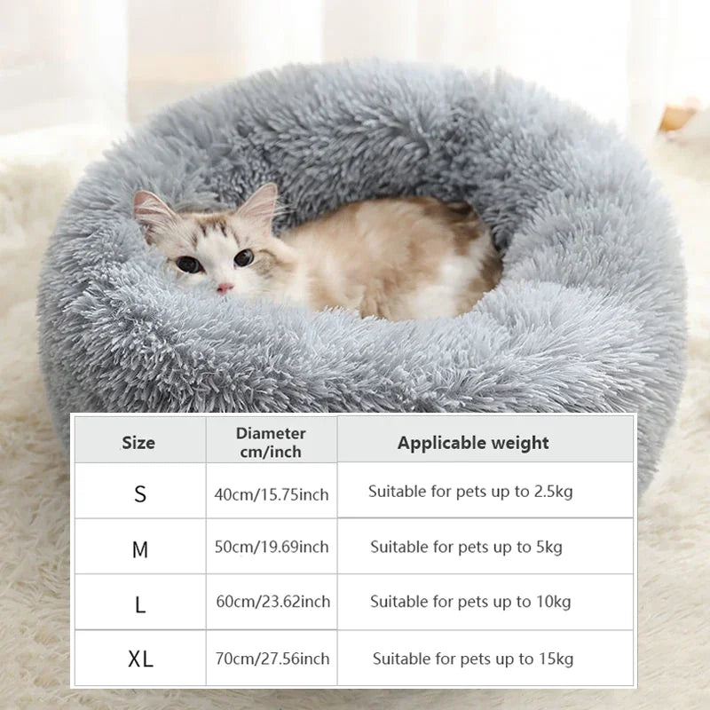 40-70cm Home Plush Pet Nest Super Soft Warm Detachable and Washable Round Pet Bed For Dog and Cat House Winter Warm Sleeping - Merit Sell