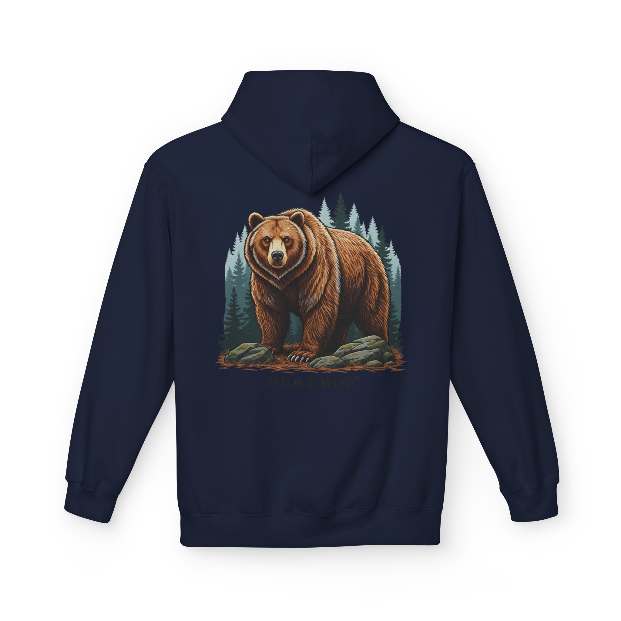 Bear Hoodie — "Wild & Wise" Forest Graphic Pullover