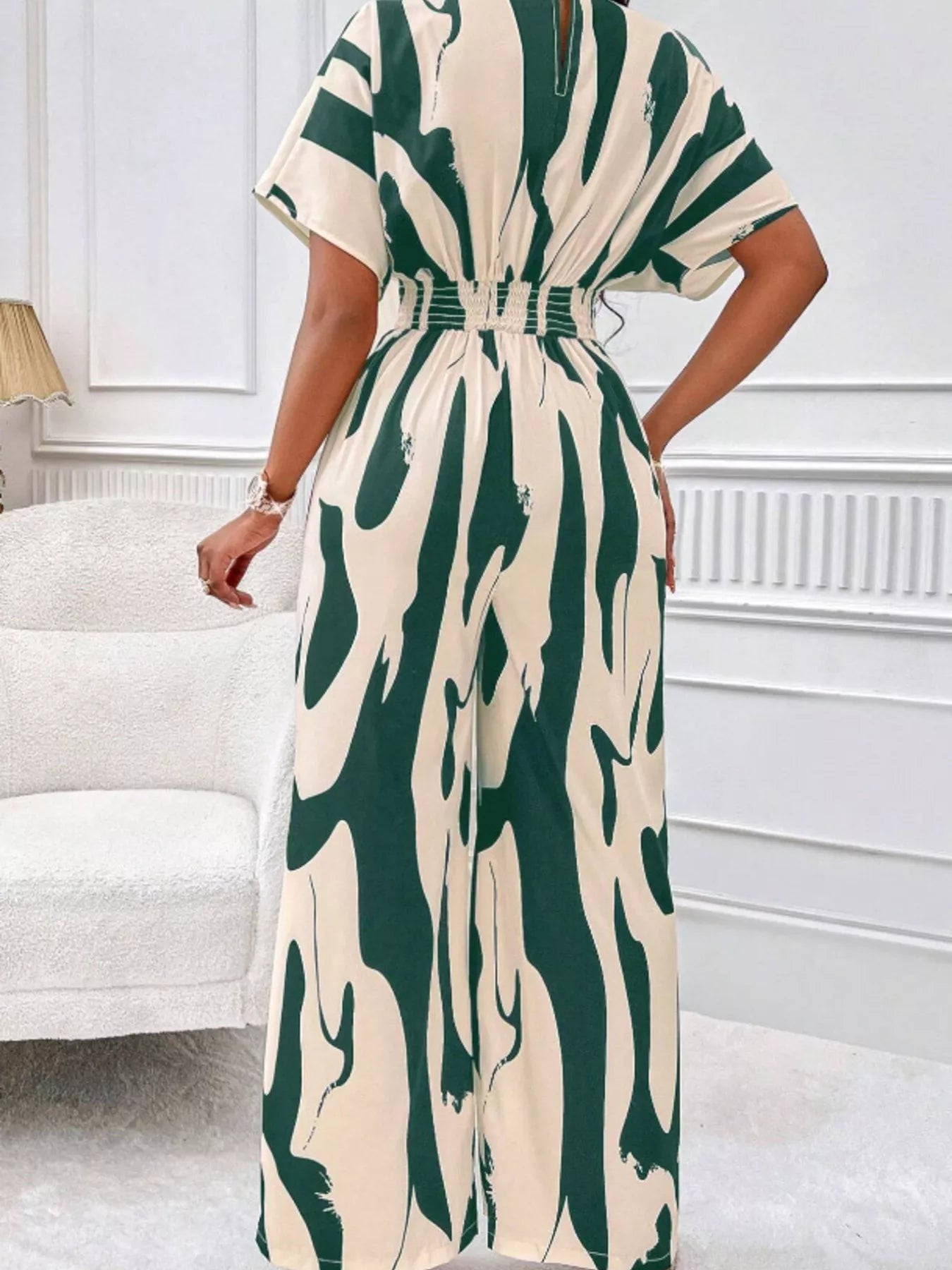 Abstract Print Wide-Leg Jumpsuit - Merit Sell