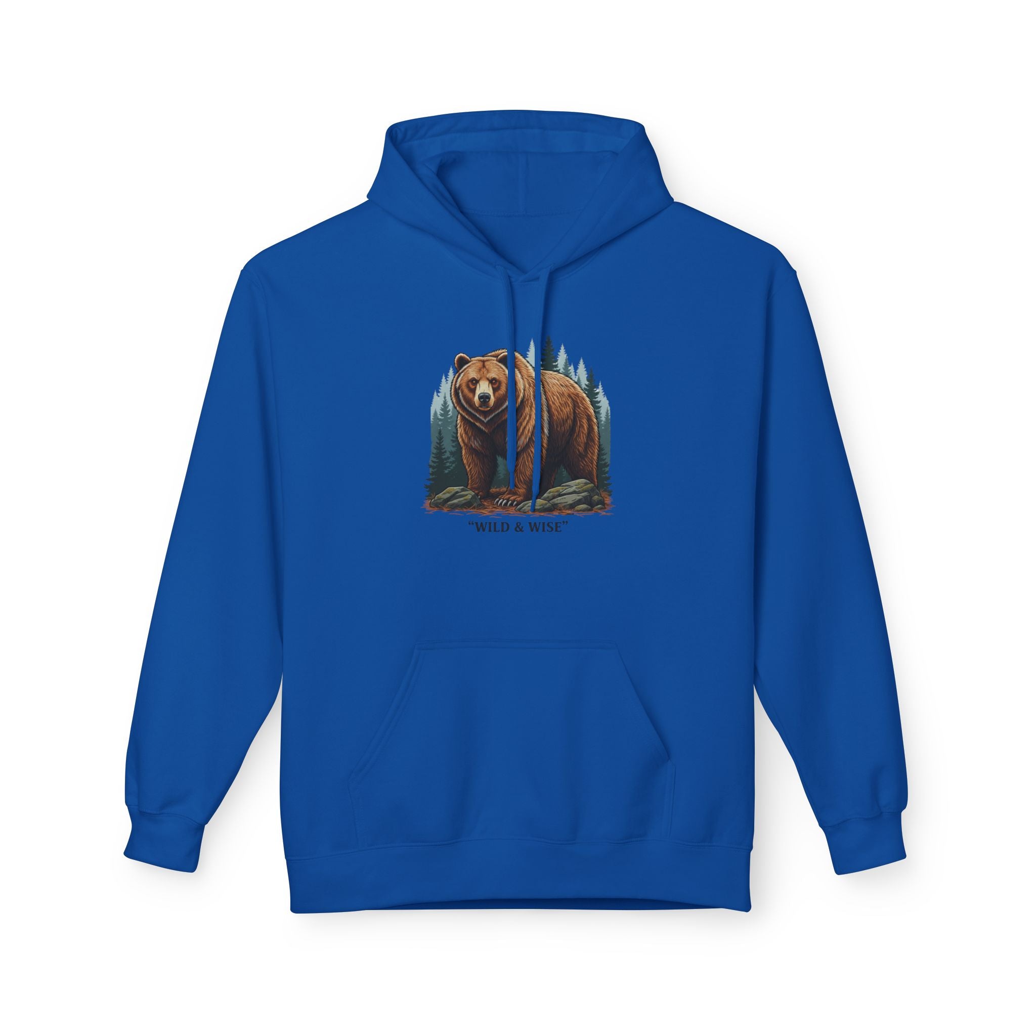 Bear Hoodie — "Wild & Wise" Forest Graphic Pullover