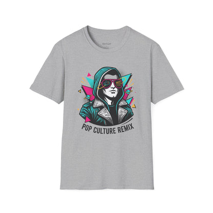 Pop Culture Remix T-Shirt — Retro Neon Hoodie Portrait Graphic Tee