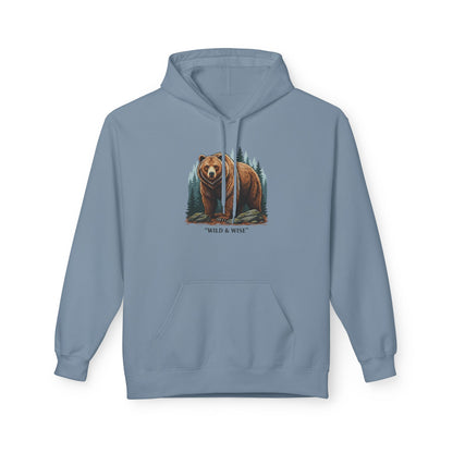 Bear Hoodie — "Wild & Wise" Forest Graphic Pullover
