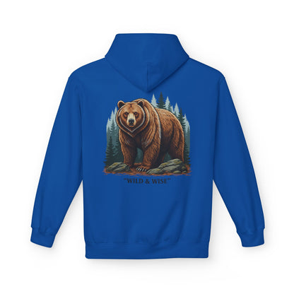 Bear Hoodie — "Wild & Wise" Forest Graphic Pullover