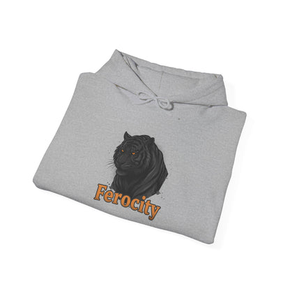 Ferocity Panther Hoodie — Black Big Cat Graphic Hooded Sweatshirt