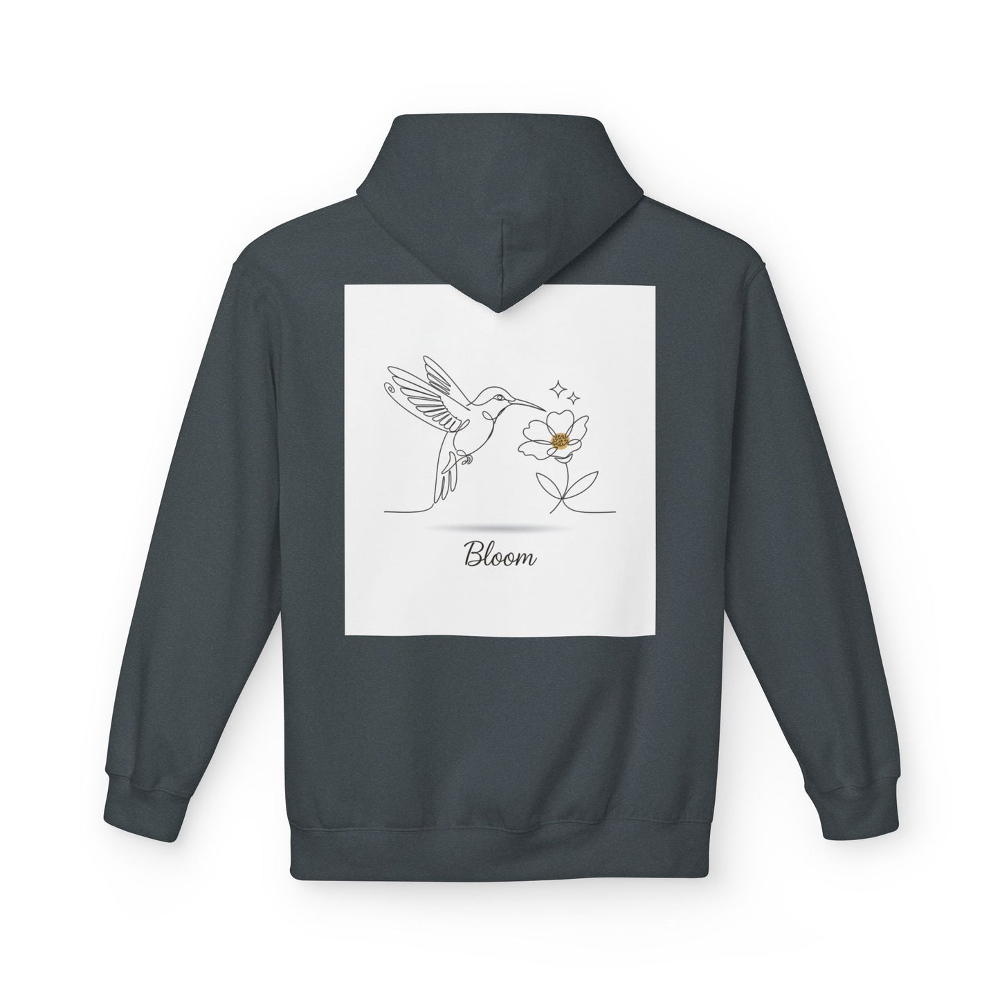 Bloom Hummingbird Hoodie — Floral Minimalist Pullover
