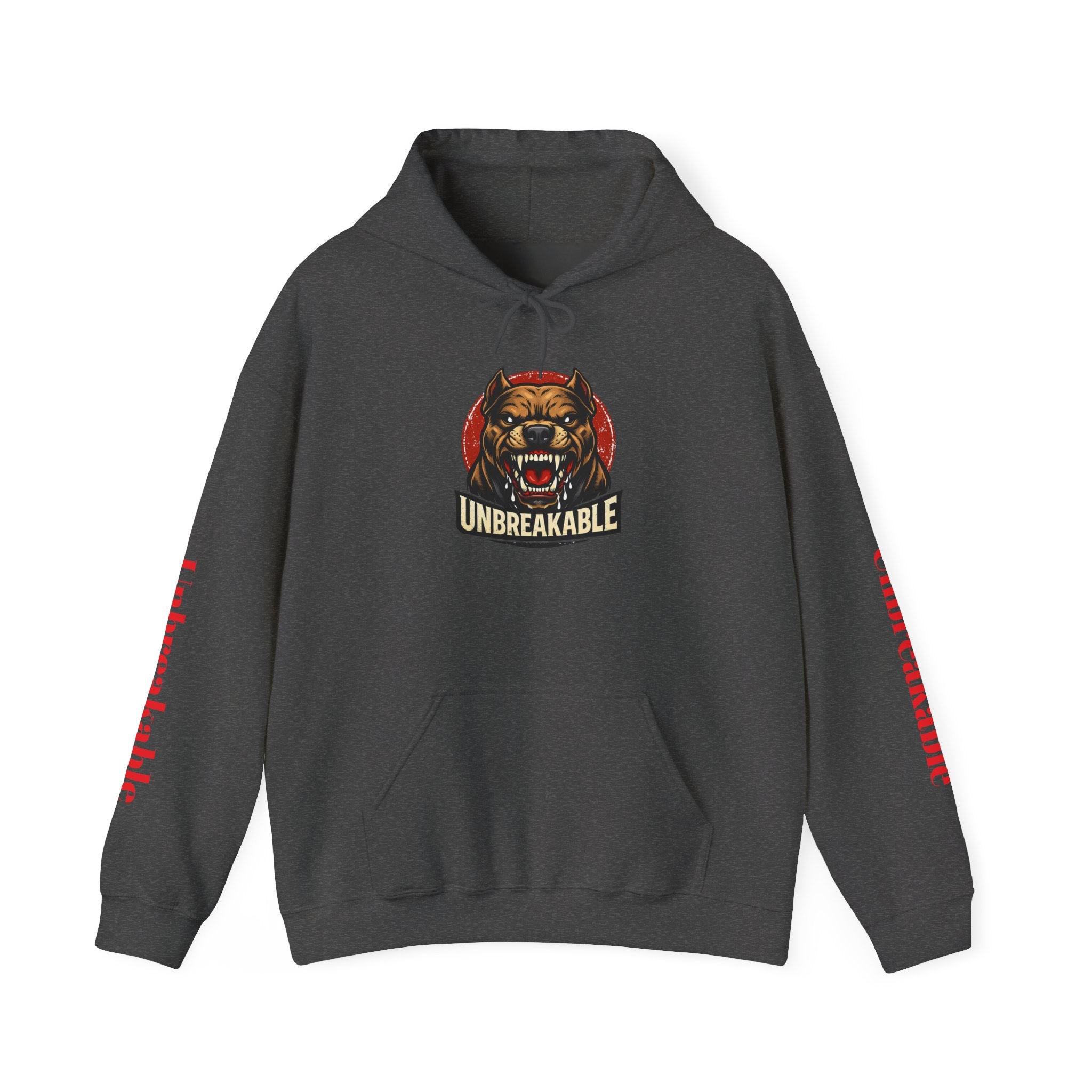 Unbreakable Dog Hoodie — Graphic Pullover with Roaring Dog Design