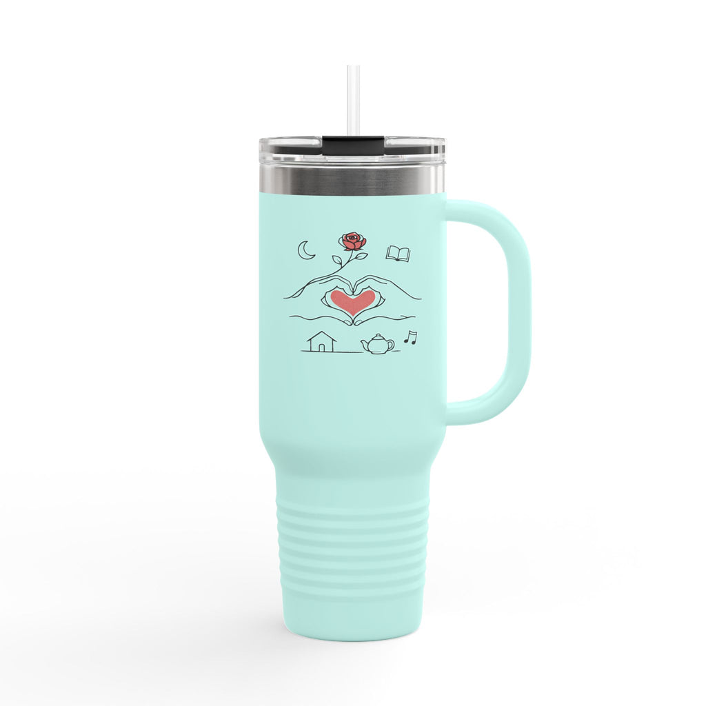40oz Insulated Travel Mug — Heart & Home Sketch Design