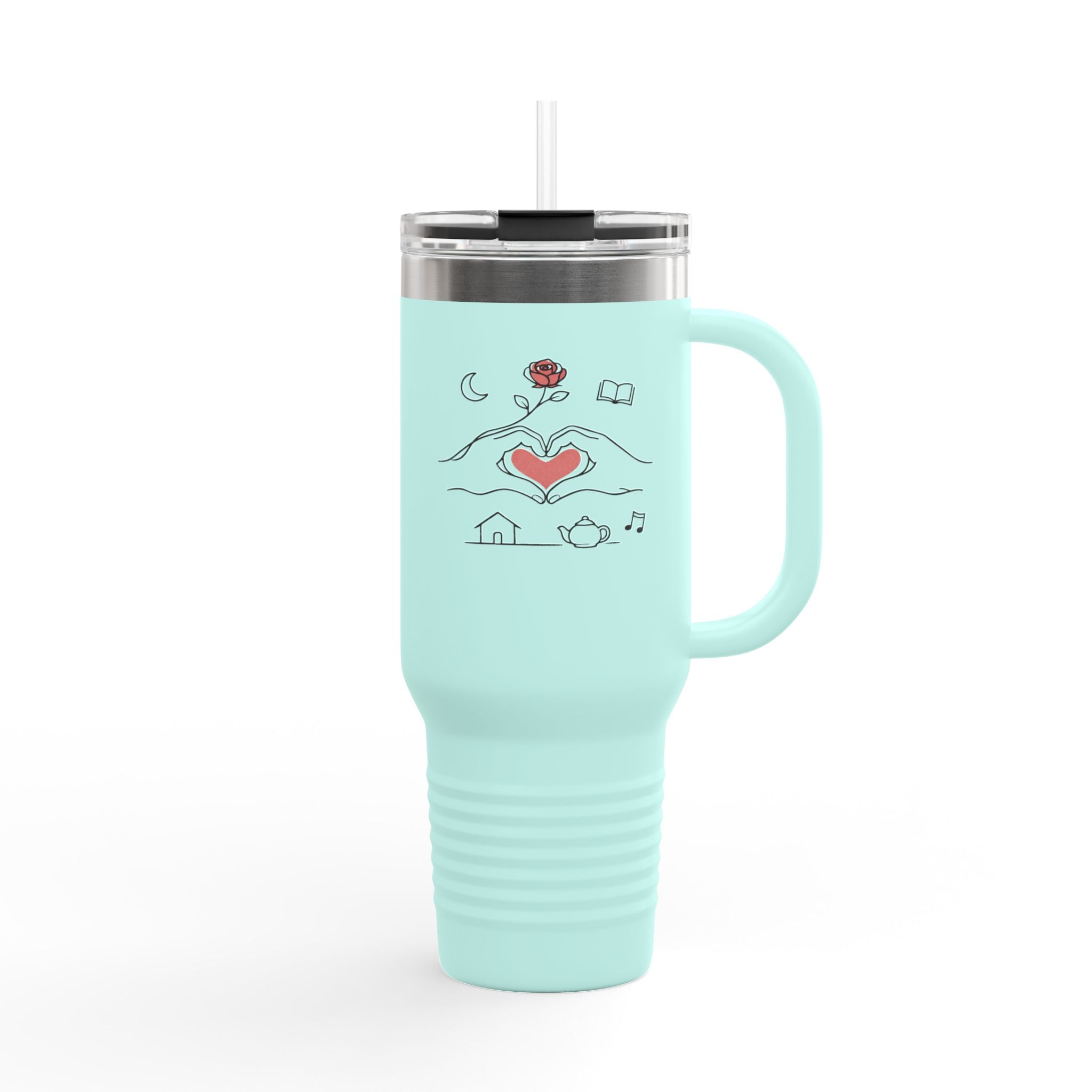 40oz Insulated Travel Mug — Heart & Home Sketch Design