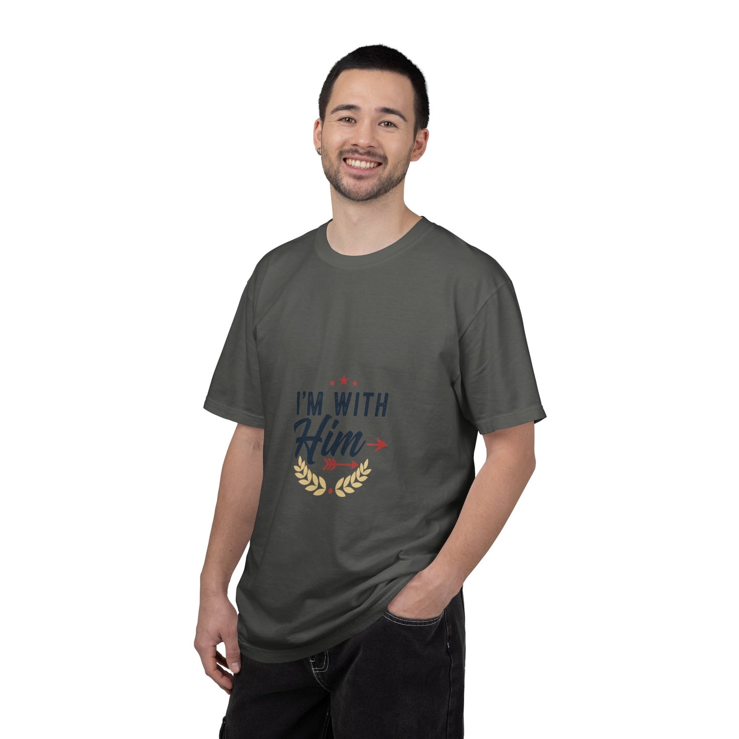 I'm With Him T-Shirt — Patriotic Couple Arrow Graphic Tee